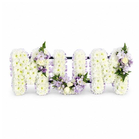 White Chrysanthenum Word Tribute - Various Options Available