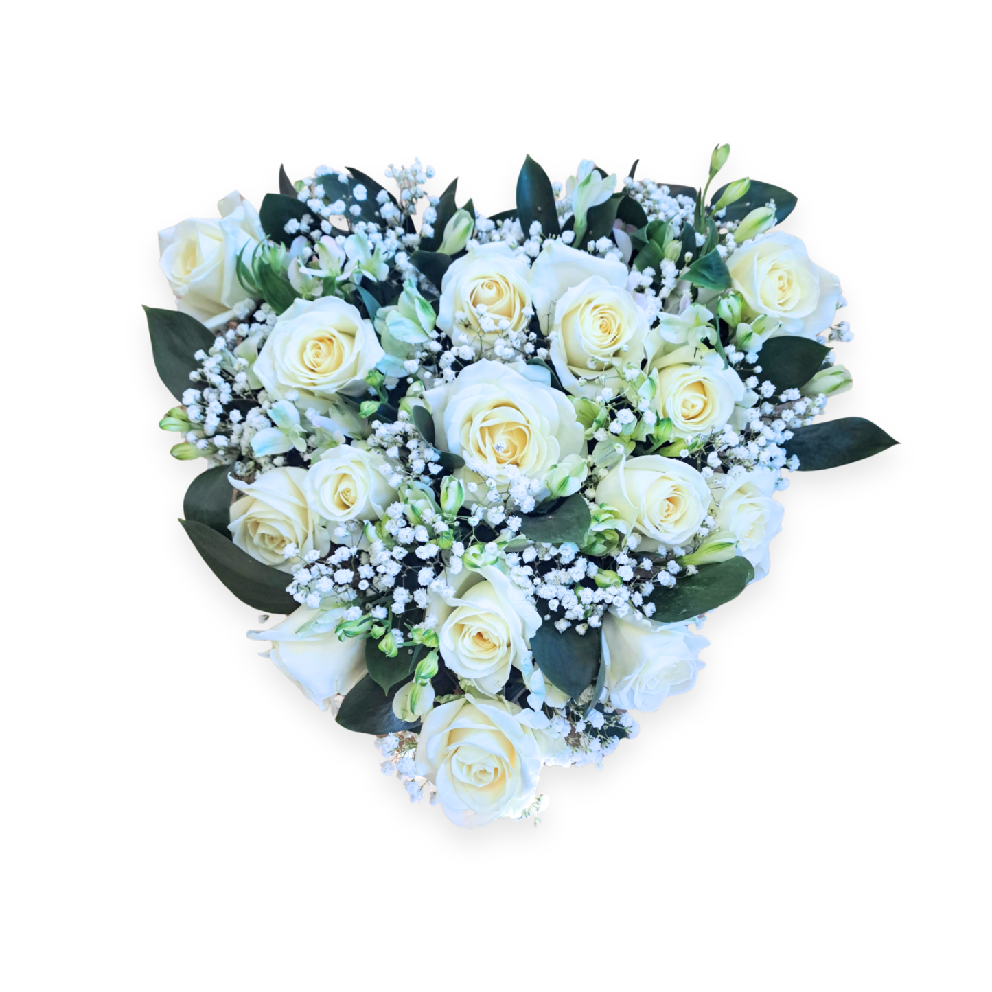 Elegant Gypsiphilia and White Rose Heart Tribute