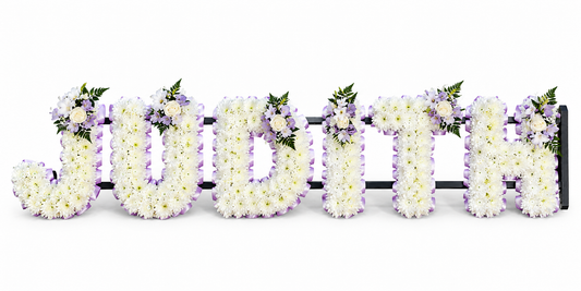 White Chrysanthenum Custom Word Tribute - Various Options Available