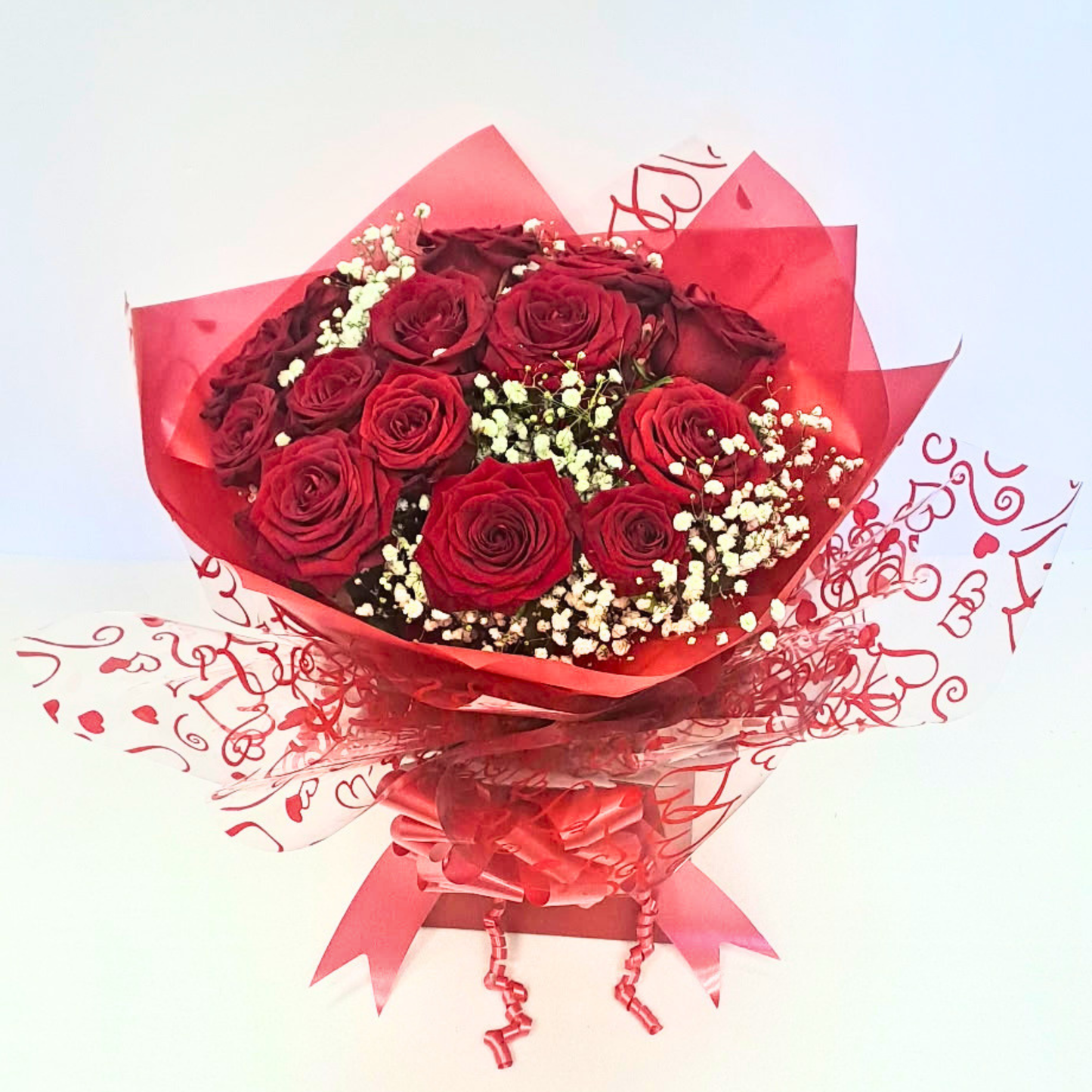 Velvet Romance Bouquet – 12 Premium Naiomi Red Roses